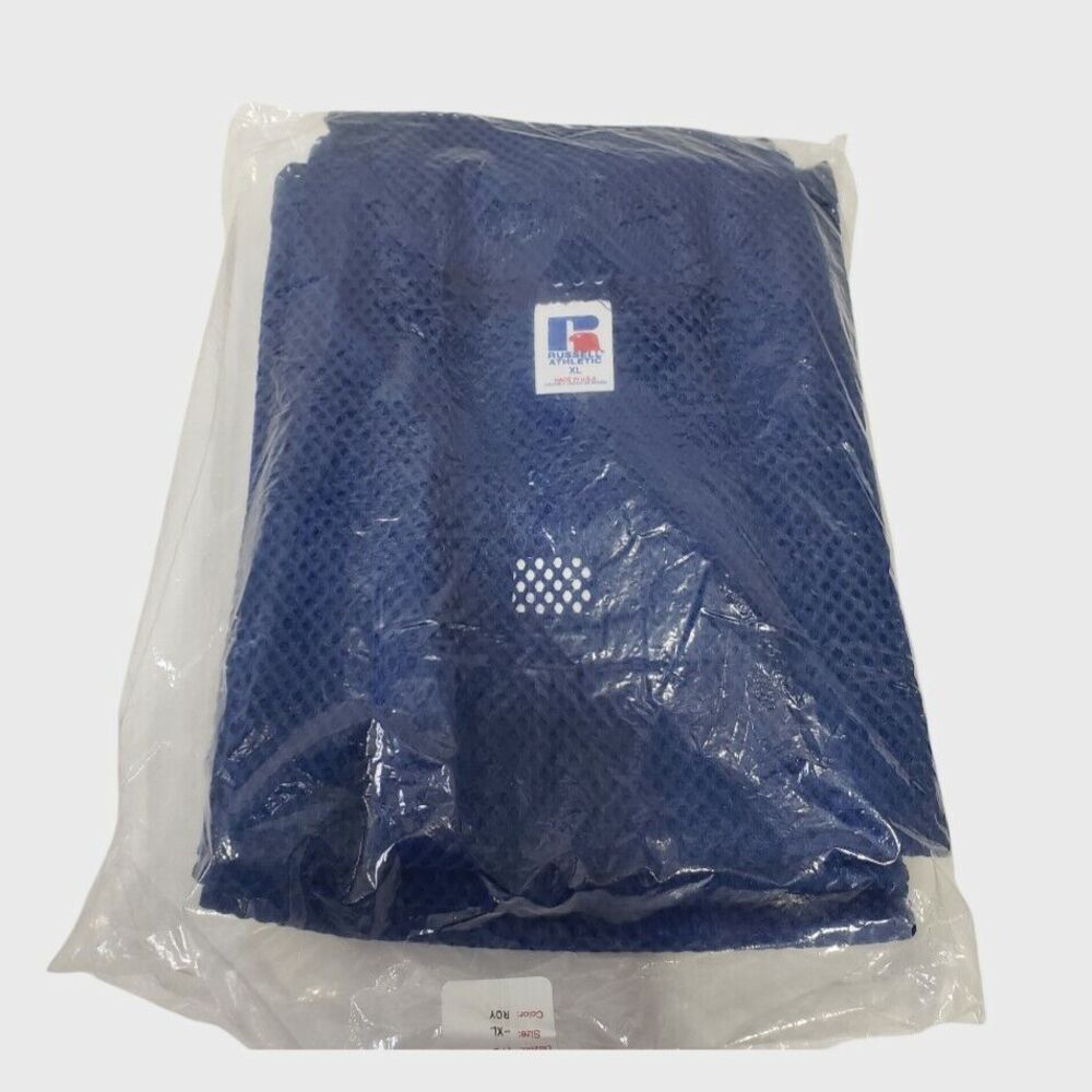 Russell Pinnies 6-pack Adult Mesh Polyester Tank XL Royal Blue Made USA New